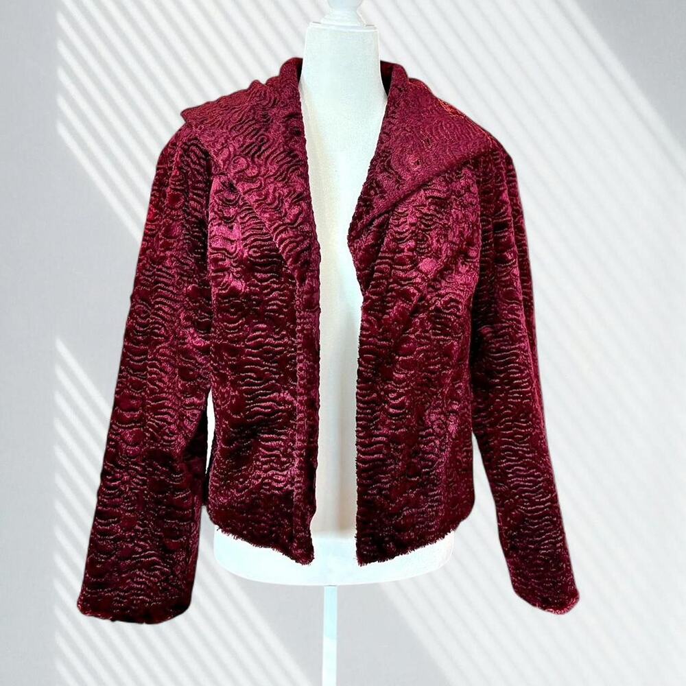 Peck peck burgundy carved velvet